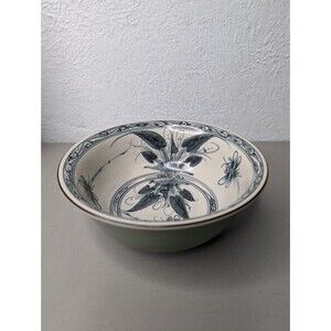 VTG‎ Vietnam Bat Trang Dragonflies Pottery Bowl 6 3/4"x 2 3/4" Hand Painted